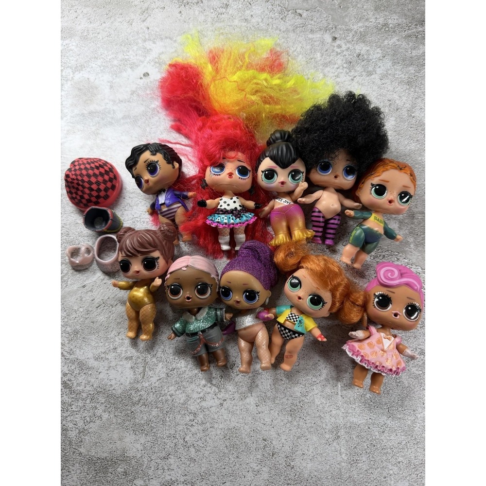 L.O.L. Surprise Fashion Doll Lot Gender Neutral 3in 10 Dolls Set Few Accessories